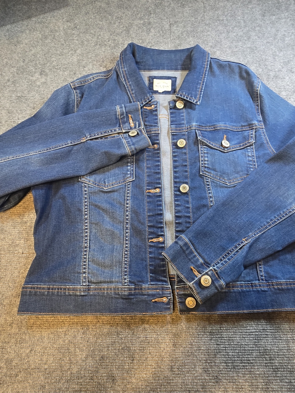 Wax Jean Women’s Denim Jacket Size 2X Blue Stretch Trucker Jean Jacket